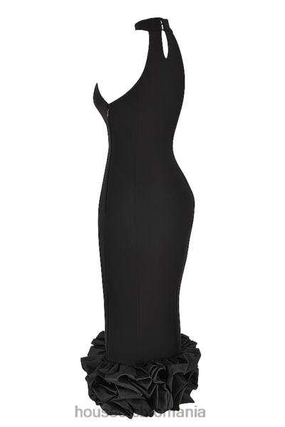 îmbrăcăminte House of CB rochie midi peplum neagra juniper X4F68346