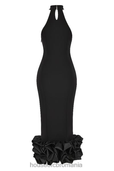 îmbrăcăminte House of CB rochie midi peplum neagra juniper X4F68346