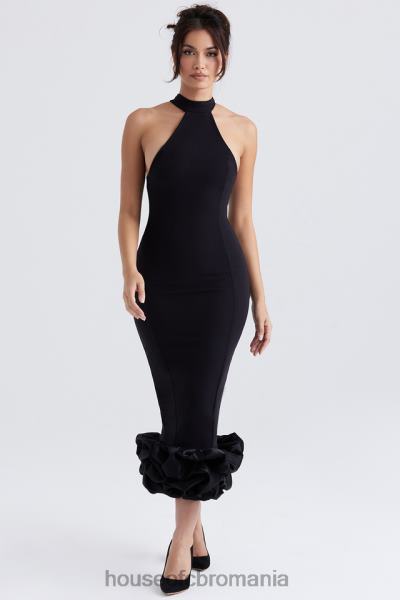 îmbrăcăminte House of CB rochie midi peplum neagra juniper X4F68346