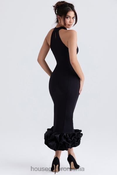 îmbrăcăminte House of CB rochie midi peplum neagra juniper X4F68346