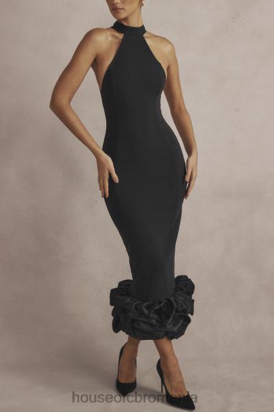 îmbrăcăminte House of CB rochie midi peplum neagra juniper X4F68346