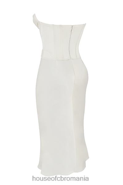 îmbrăcăminte House of CB rochie midi sienna ivory satin corset fara bretele X4F68471