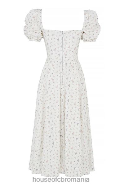 îmbrăcăminte House of CB rochie midi tallulah albă cu mâneci bufante florale X4F68571
