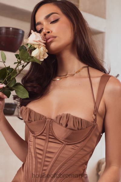 îmbrăcăminte House of CB rochie midi talya toffee corset X4F68581