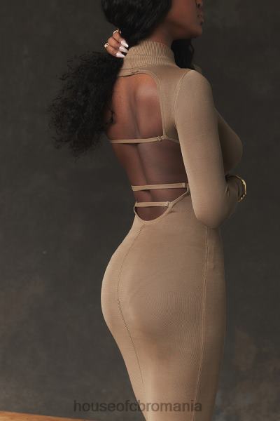 îmbrăcăminte House of CB rochie midi tricot roberta bronz X4F68169