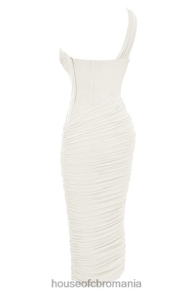 îmbrăcăminte House of CB rochie midi valentina ivory cu decupaj asimetric X4F68483