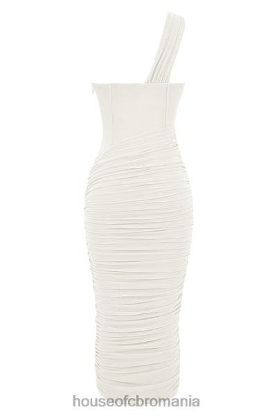 îmbrăcăminte House of CB rochie midi valentina ivory cu decupaj asimetric X4F68483