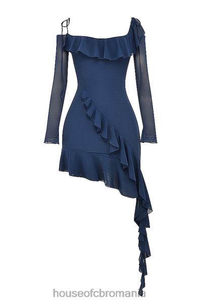 îmbrăcăminte House of CB kiki rochie mini cu volane bleumarin francez X4F68162