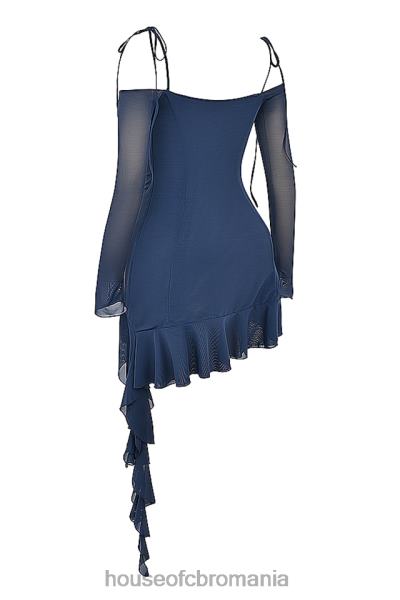 îmbrăcăminte House of CB kiki rochie mini cu volane bleumarin francez X4F68162