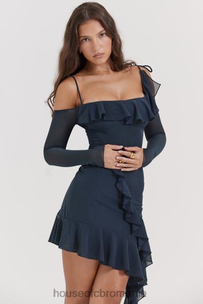 îmbrăcăminte House of CB kiki rochie mini cu volane bleumarin francez X4F68162