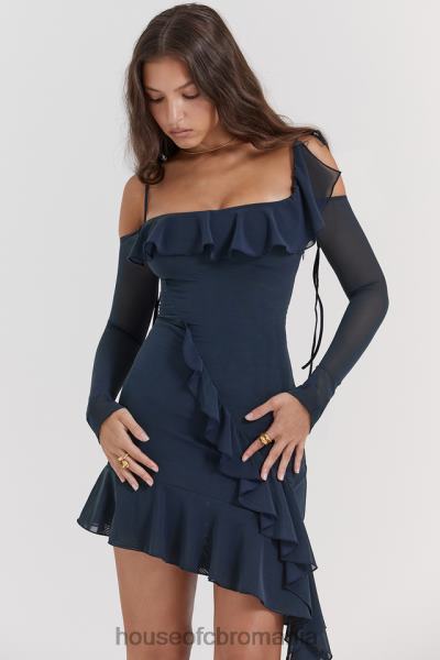 îmbrăcăminte House of CB kiki rochie mini cu volane bleumarin francez X4F68162