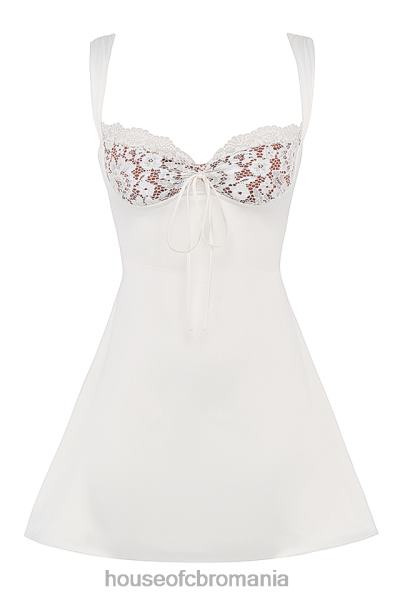 îmbrăcăminte House of CB rochie mini adriana ivory satin si dantela X4F68398
