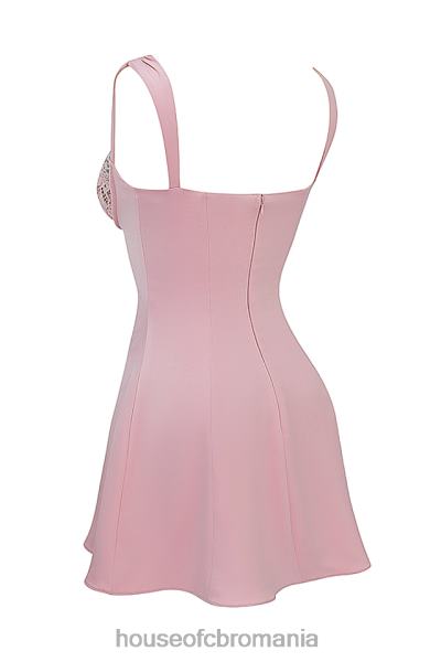îmbrăcăminte House of CB rochie mini adriana rose din satin si dantela X4F68238