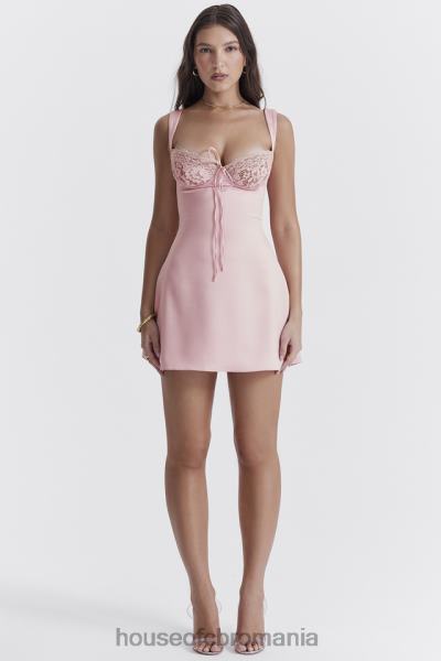 îmbrăcăminte House of CB rochie mini adriana rose din satin si dantela X4F68238