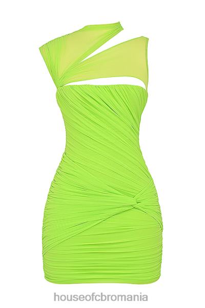 îmbrăcăminte House of CB rochie mini adrie neon verde adunat X4F68187