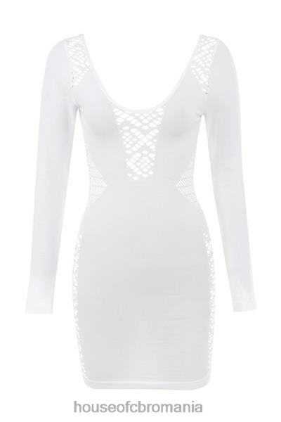îmbrăcăminte House of CB rochie mini alana albă stretch din tricot X4F68574