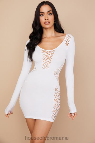 îmbrăcăminte House of CB rochie mini alana albă stretch din tricot X4F68574