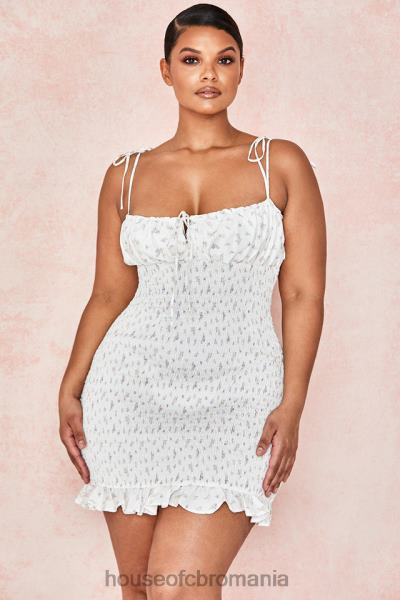 îmbrăcăminte House of CB rochie mini allie albă cu înduri florale X4F68616