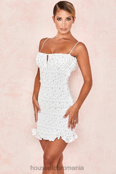 îmbrăcăminte House of CB rochie mini allie albă cu înduri florale X4F68616