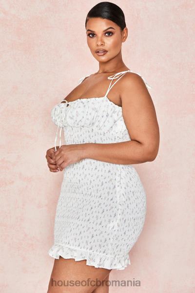 îmbrăcăminte House of CB rochie mini allie albă cu înduri florale X4F68616