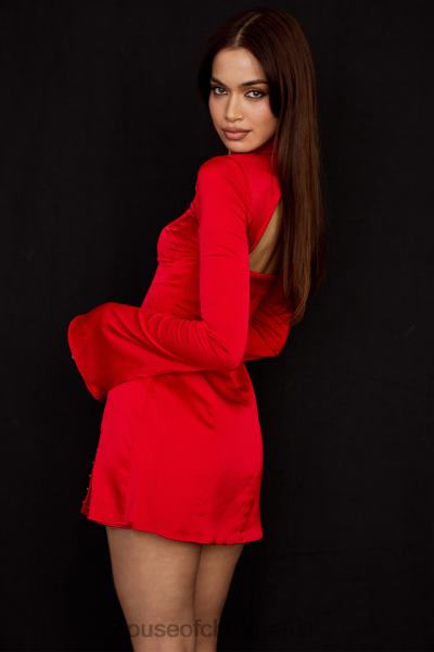 îmbrăcăminte House of CB rochie mini alyssa scarlet din satin X4F68498