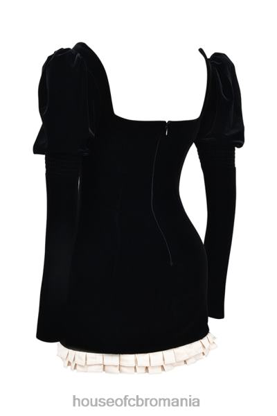 îmbrăcăminte House of CB rochie mini azaria negru & vintage crem X4F68132