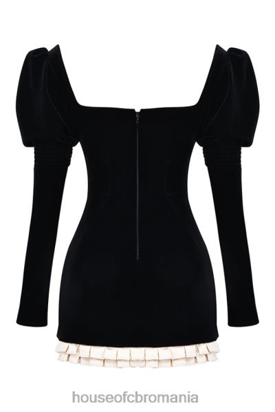 îmbrăcăminte House of CB rochie mini azaria negru & vintage crem X4F68132