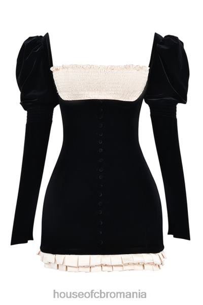îmbrăcăminte House of CB rochie mini azaria negru & vintage crem X4F68132