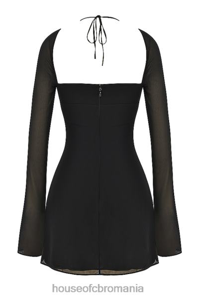 îmbrăcăminte House of CB rochie mini babydoll neagră șifon șifon X4F68510