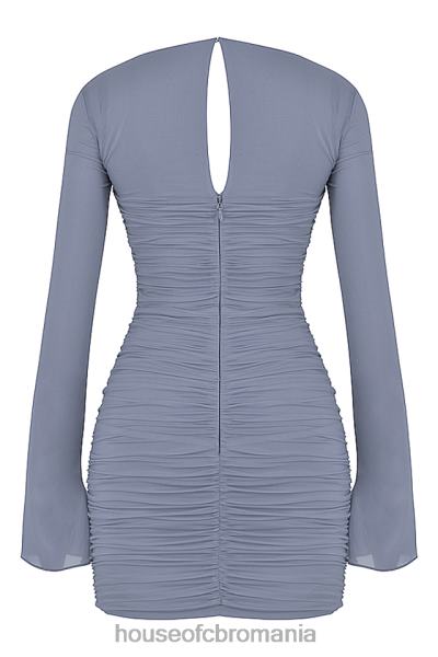 îmbrăcăminte House of CB rochie mini camille gri porumbel din matase adevarata X4F68321