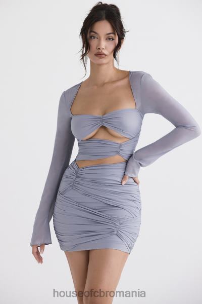 îmbrăcăminte House of CB rochie mini camille gri porumbel din matase adevarata X4F68321