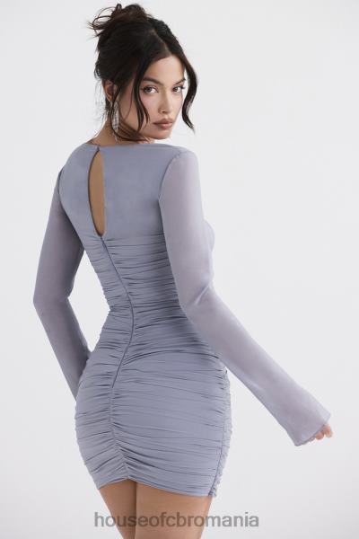 îmbrăcăminte House of CB rochie mini camille gri porumbel din matase adevarata X4F68321