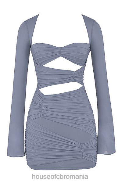 îmbrăcăminte House of CB rochie mini camille gri porumbel din matase adevarata X4F68321