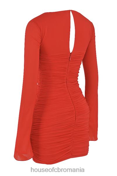 îmbrăcăminte House of CB rochie mini camille stacojiu din matase reala decupaj X4F68499