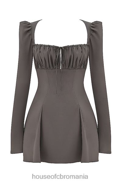 îmbrăcăminte House of CB rochie mini carlina mocha cu maneca lunga X4F68207