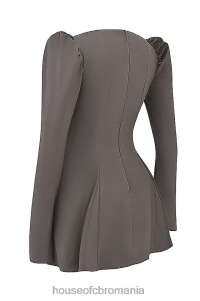îmbrăcăminte House of CB rochie mini carlina mocha cu maneca lunga X4F68207