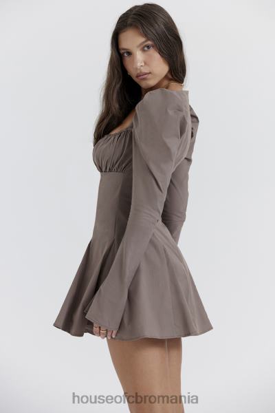 îmbrăcăminte House of CB rochie mini carlina mocha cu maneca lunga X4F68207