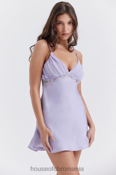 îmbrăcăminte House of CB rochie mini christa brodata lavanda X4F68243