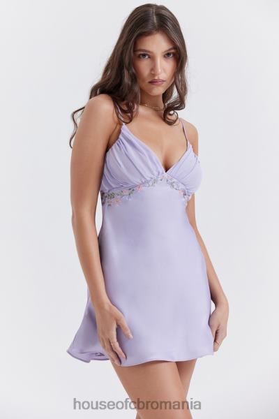 îmbrăcăminte House of CB rochie mini christa brodata lavanda X4F68243