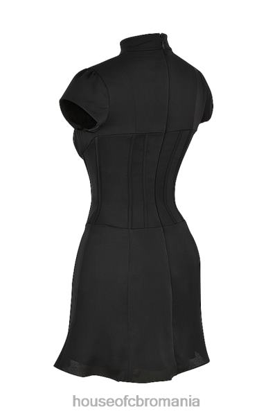 îmbrăcăminte House of CB rochie mini corset canelat din satin negru carmina X4F68493