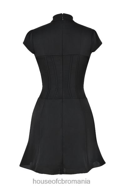 îmbrăcăminte House of CB rochie mini corset canelat din satin negru carmina X4F68493
