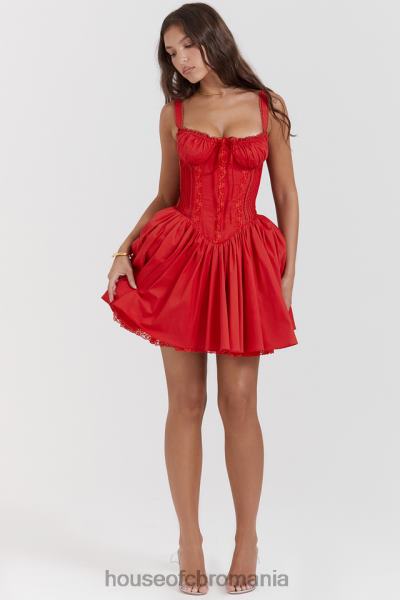 îmbrăcăminte House of CB rochie mini corset cireș pietra X4F68158