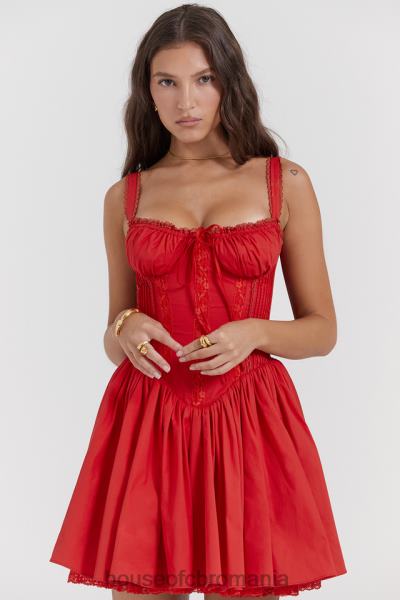 îmbrăcăminte House of CB rochie mini corset cireș pietra X4F68158