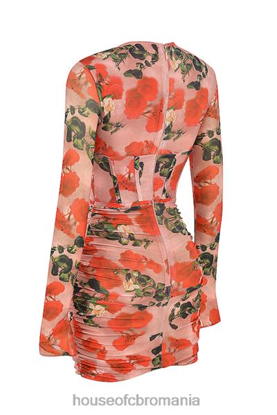 îmbrăcăminte House of CB rochie mini corset cu imprimeu adanna rose X4F68495