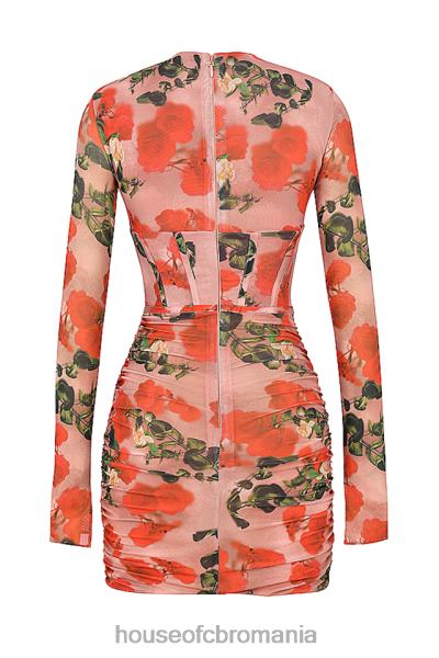 îmbrăcăminte House of CB rochie mini corset cu imprimeu adanna rose X4F68495
