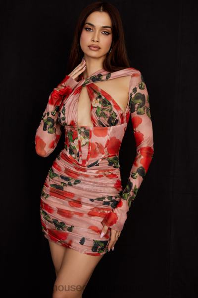 îmbrăcăminte House of CB rochie mini corset cu imprimeu adanna rose X4F68495