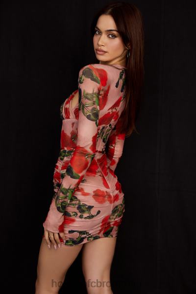 îmbrăcăminte House of CB rochie mini corset cu imprimeu adanna rose X4F68495