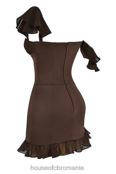 îmbrăcăminte House of CB rochie mini corset cu volane espresso dionne X4F68416