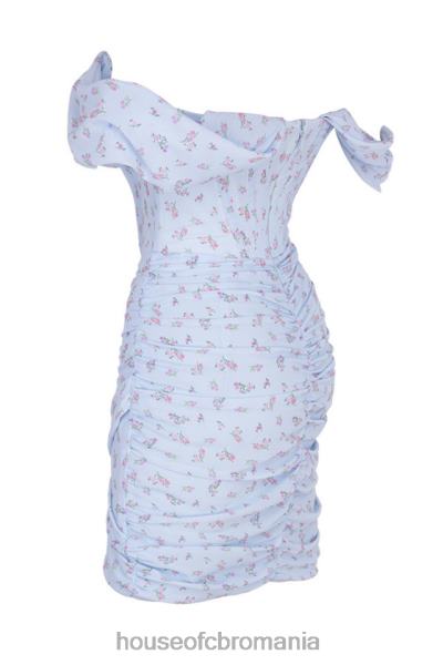 îmbrăcăminte House of CB rochie mini corset drapat floral albastru luna X4F68609