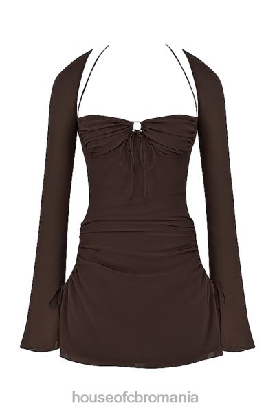 îmbrăcăminte House of CB rochie mini cu capul din sifon ciocolata pentru bebelusi X4F68506